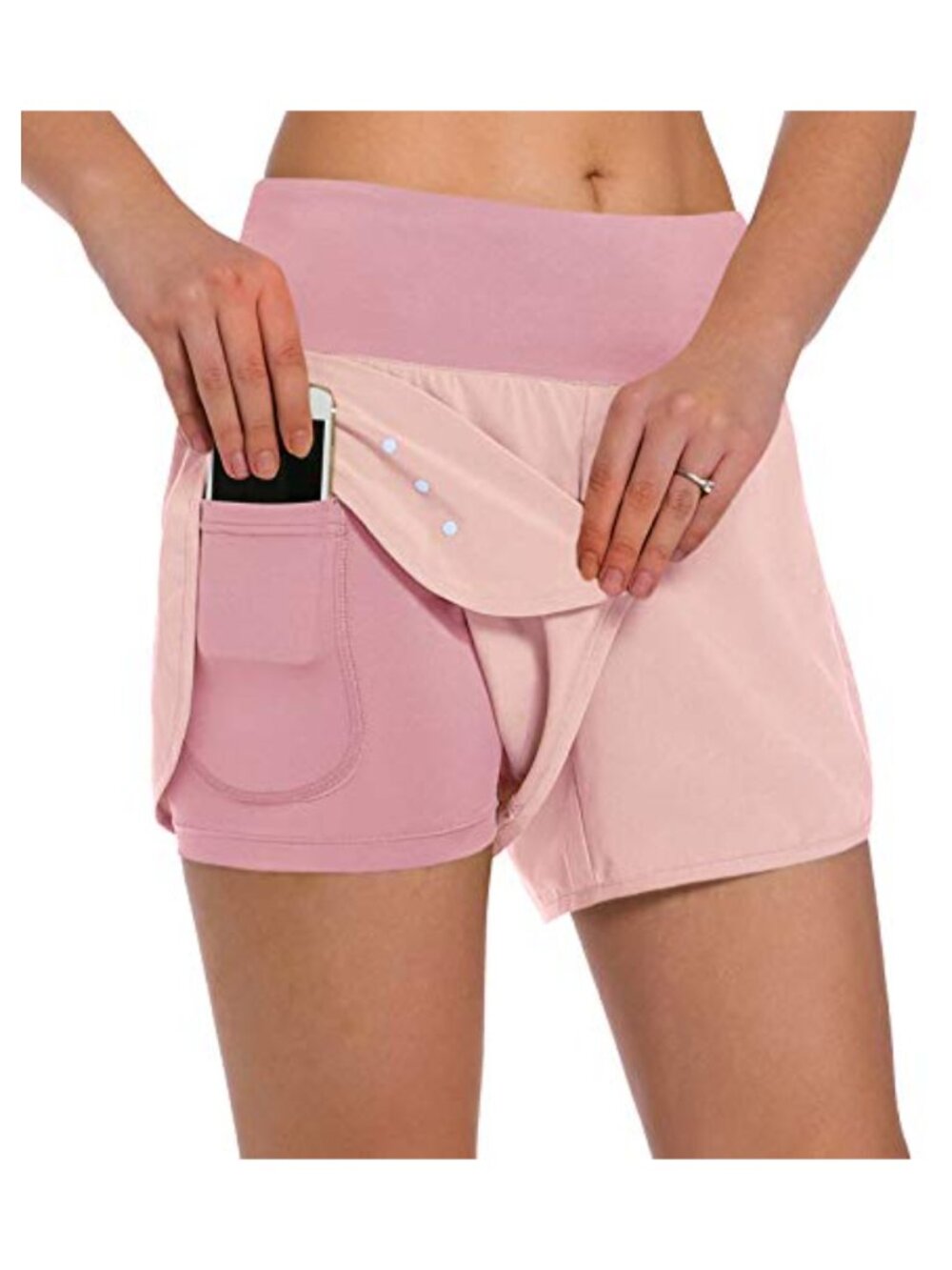 2-in-1 Running Shorts Lightweight Athletic Workout Gym Yoga with Phone Pocket